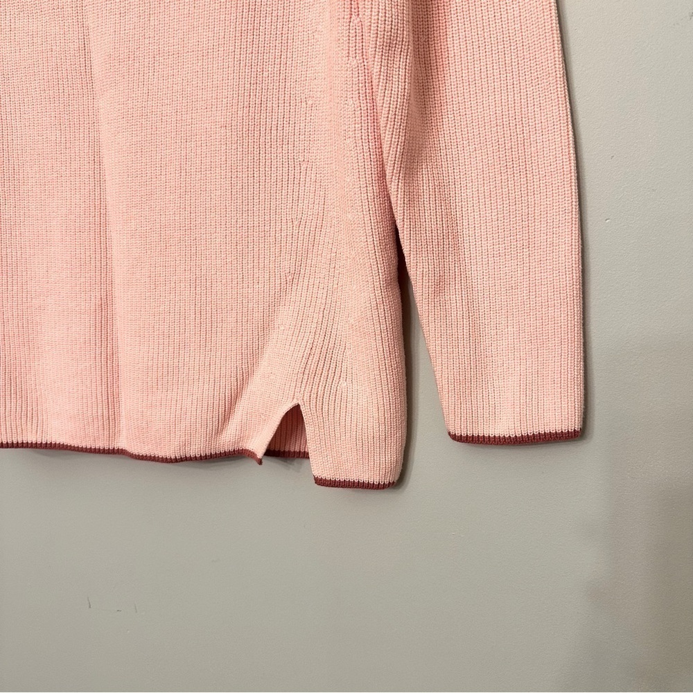Talbots 100% Pima Cotton Cowl Neck Sweater Pink Ribbed & Knit Size Small - Picture 3 of 10